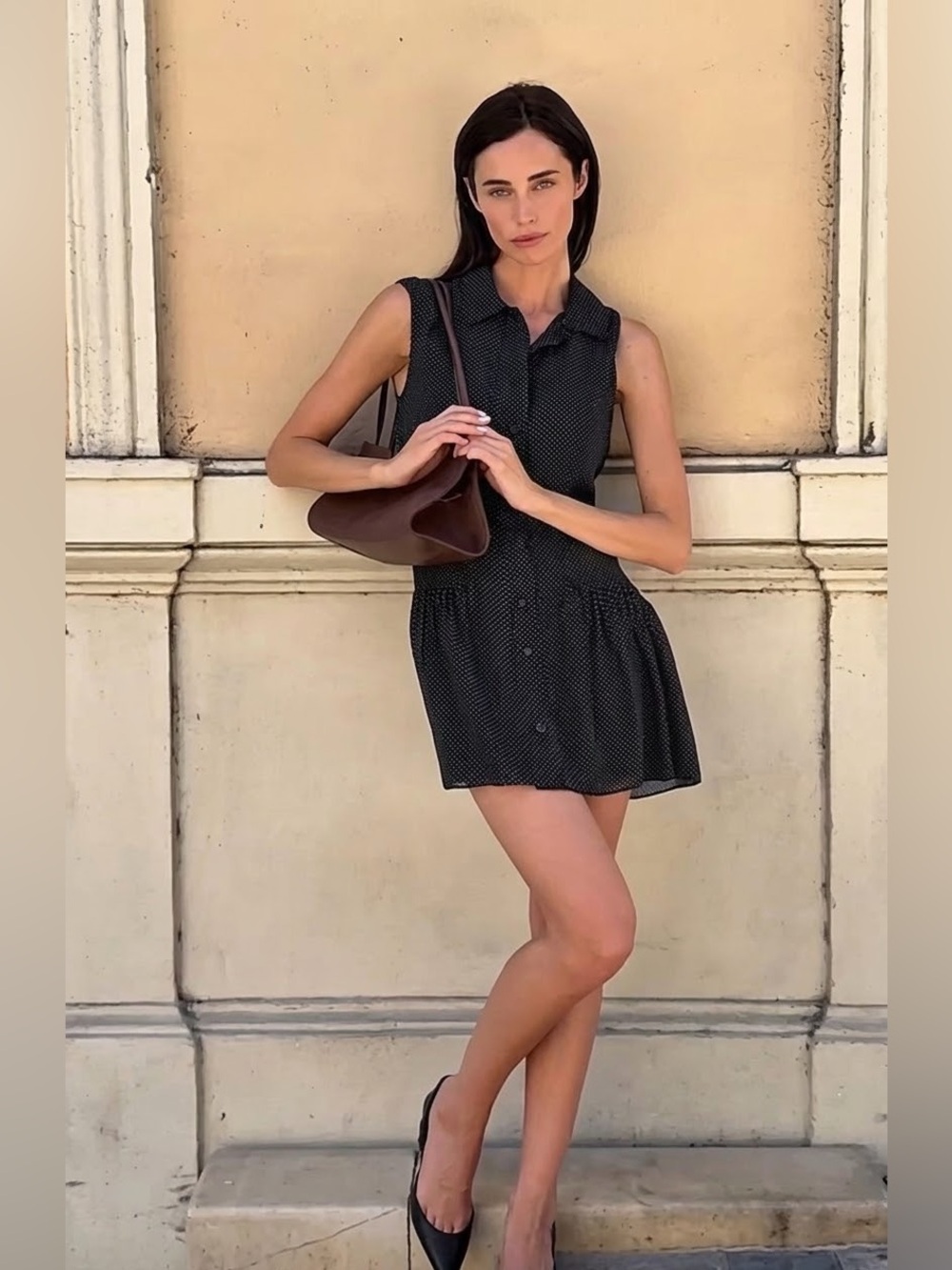 NWT $698 FRAME polka-dot silk-chiffon mini dress